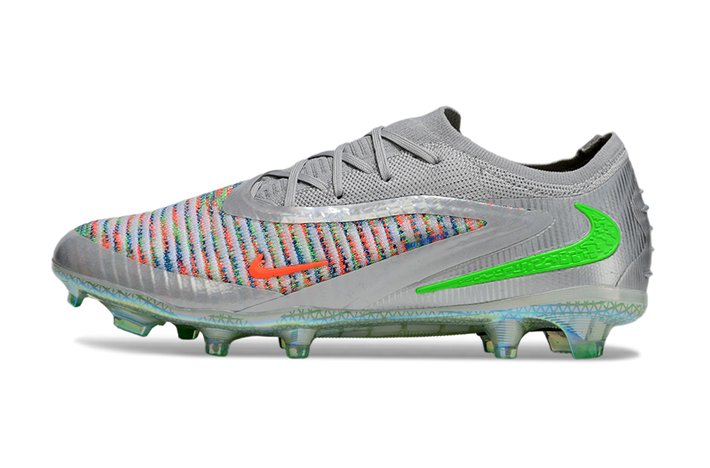 Chuteira Campo NIKE Phantom 6 Elite Low FG EA SPORTS Cinza - Verde