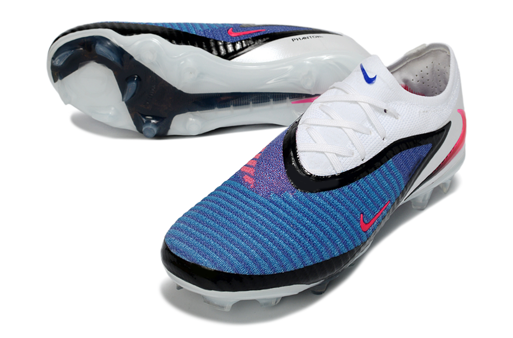Chuteira Campo NIKE Phantom 6 Elite Low AG Attack Azul - Branco