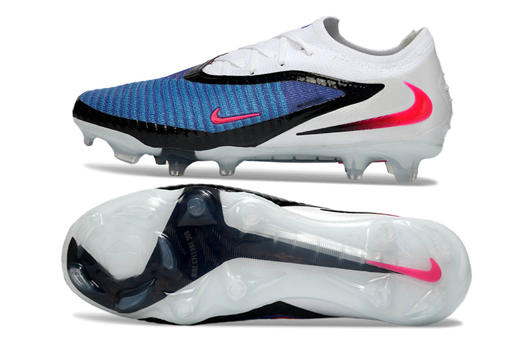 Chuteira Campo NIKE Phantom 6 Elite Low AG Attack Azul - Branco