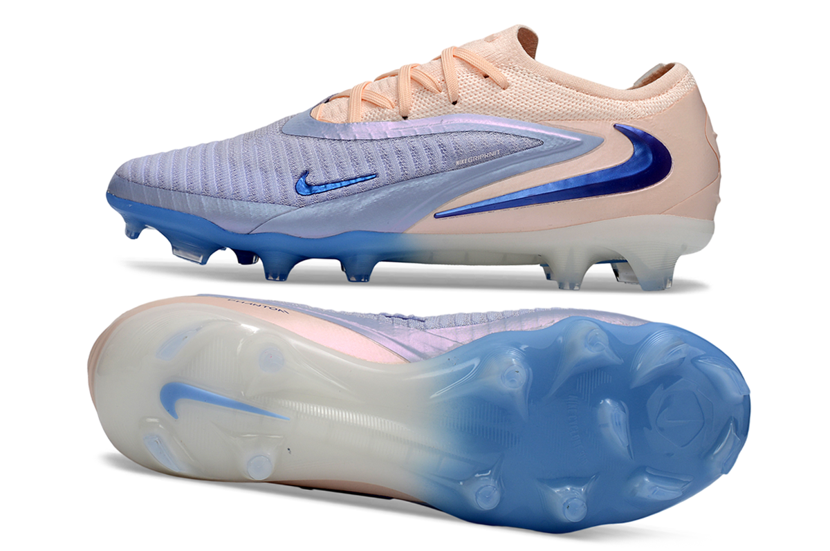 Chuteira Campo NIKE Phantom 6 Elite Low FG na cor Ghost/Guava Ice