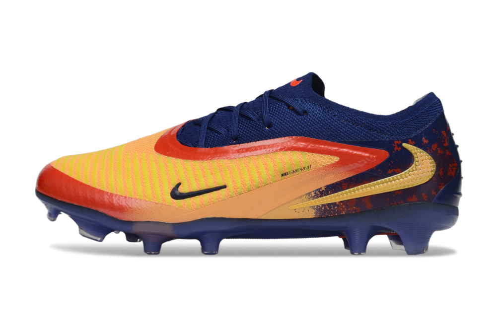 Chuteira Campo NIKE Phantom 6 Elite Low FG Halland Amarelo - Azul