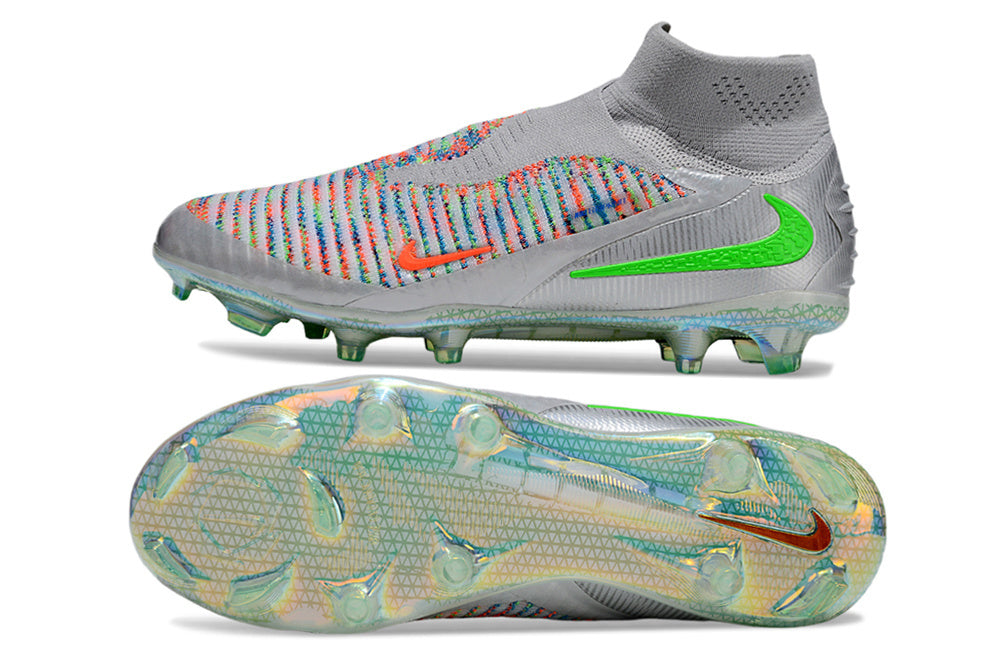 Chuteira Campo Nike Phantom 6 Elite High FG EA SPORTS Cinza
