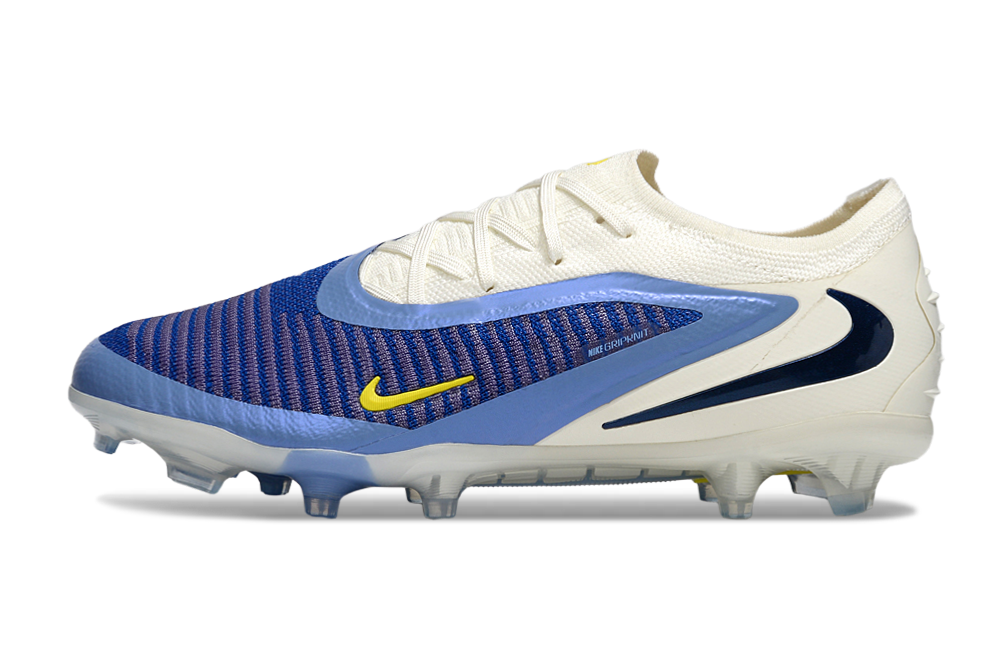Chuteira Campo NIKE Phantom 6 Elite Low FG Fear Nothing Azul - Branco