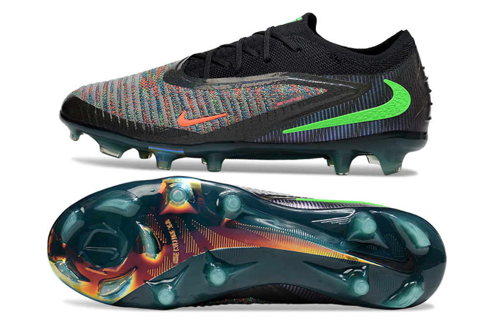 Chuteira Campo NIKE Phantom 6 Elite Low FG EA SPORTS Preto - Verde