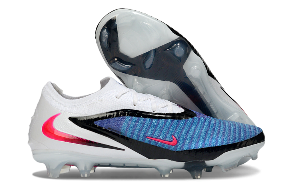 Chuteira Campo NIKE Phantom 6 Elite Low AG Attack Azul - Branco