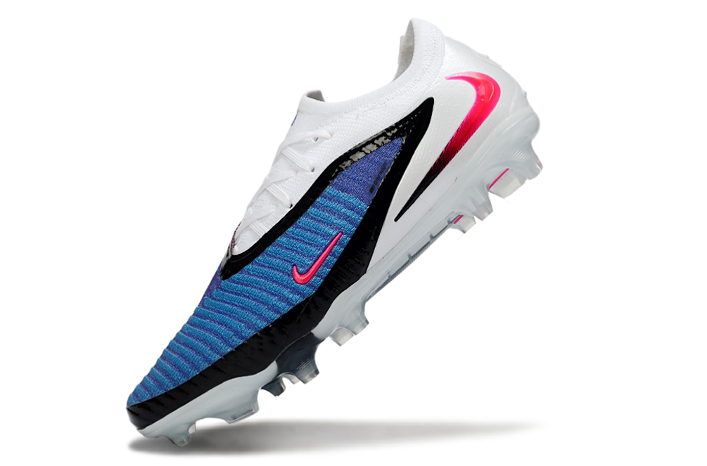Chuteira Campo NIKE Phantom 6 Elite Low AG Attack Azul - Branco