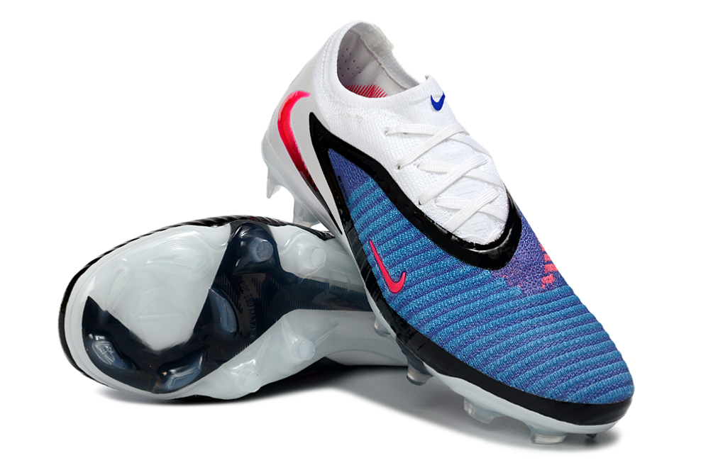Chuteira Campo NIKE Phantom 6 Elite Low AG Attack Azul - Branco
