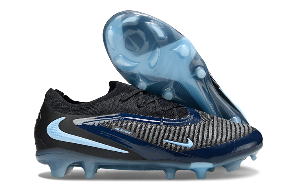 Chuteira Campo NIKE Phantom 6 Elite Low FG Shadow Pack Preto - Azul